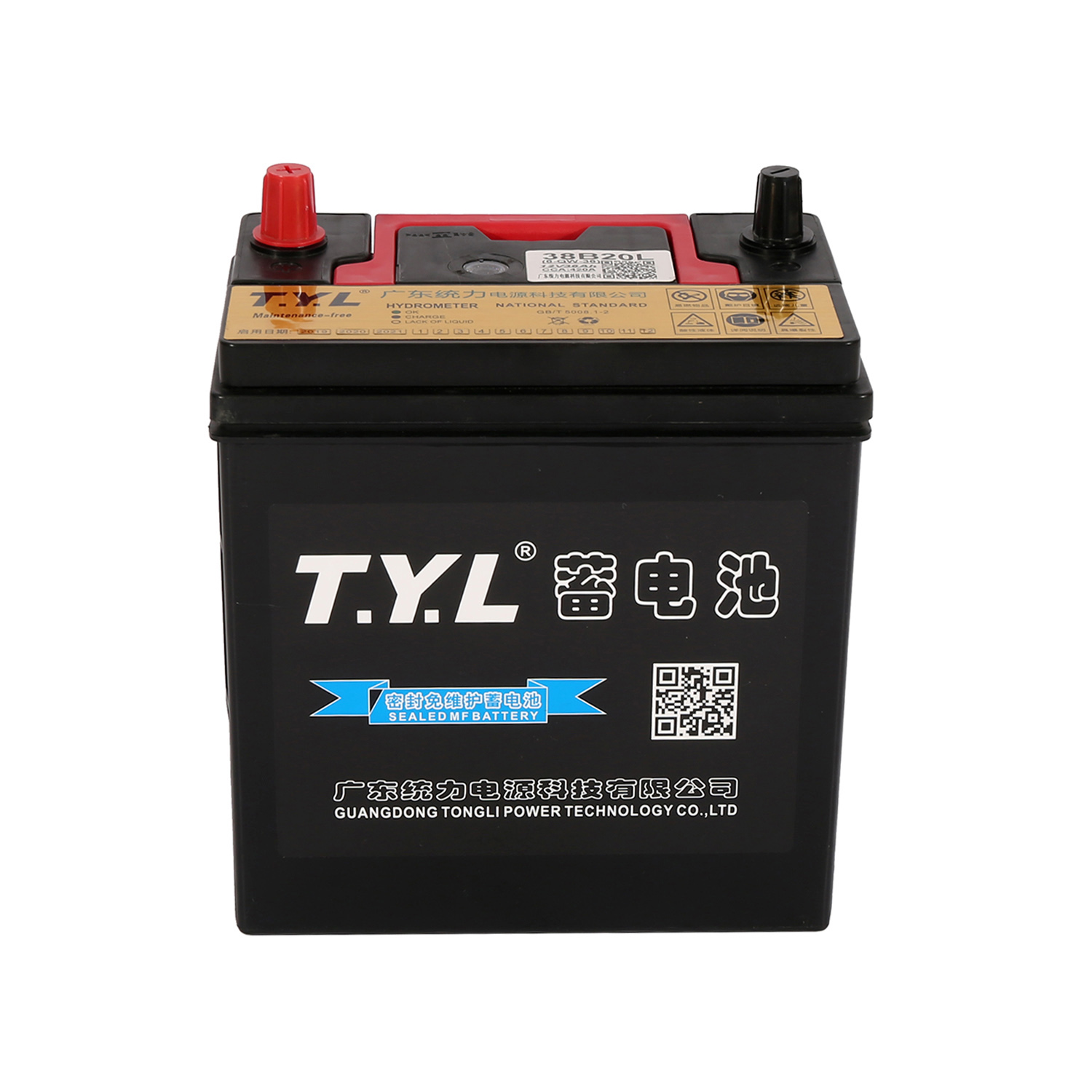 12V36AH høyytelses bilbatteri med negativ terminal for hybridbiler